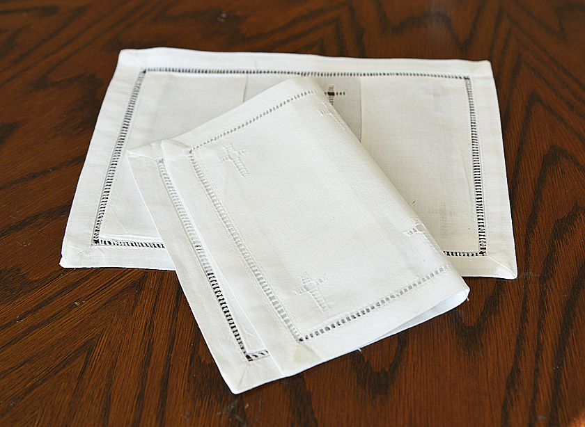 Hemstitch Baby Bible Covers with Crosses