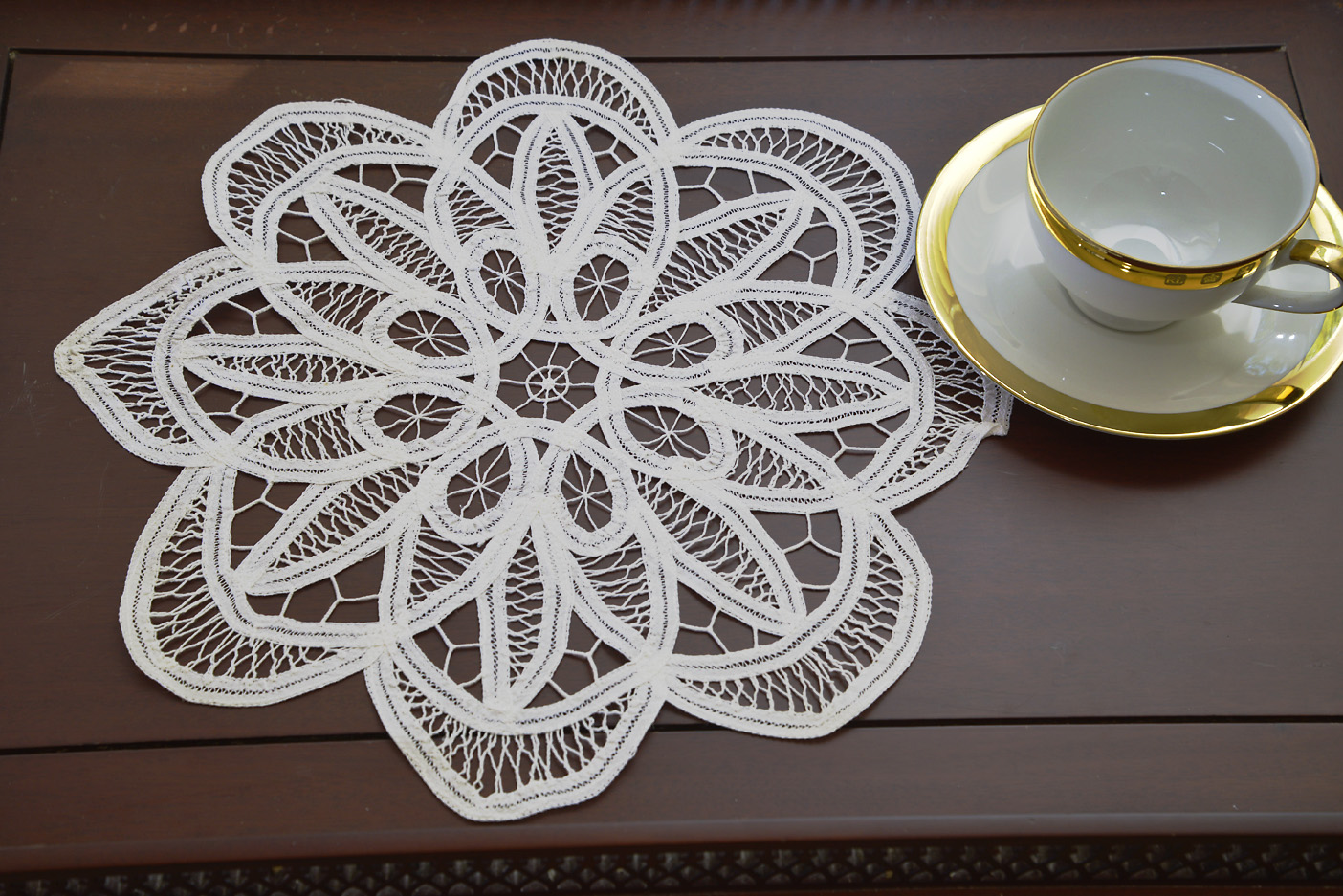 14" Round, Belgium 108, All Lace Doily