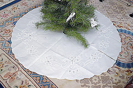Embroidered White Cotton Tree Skirt