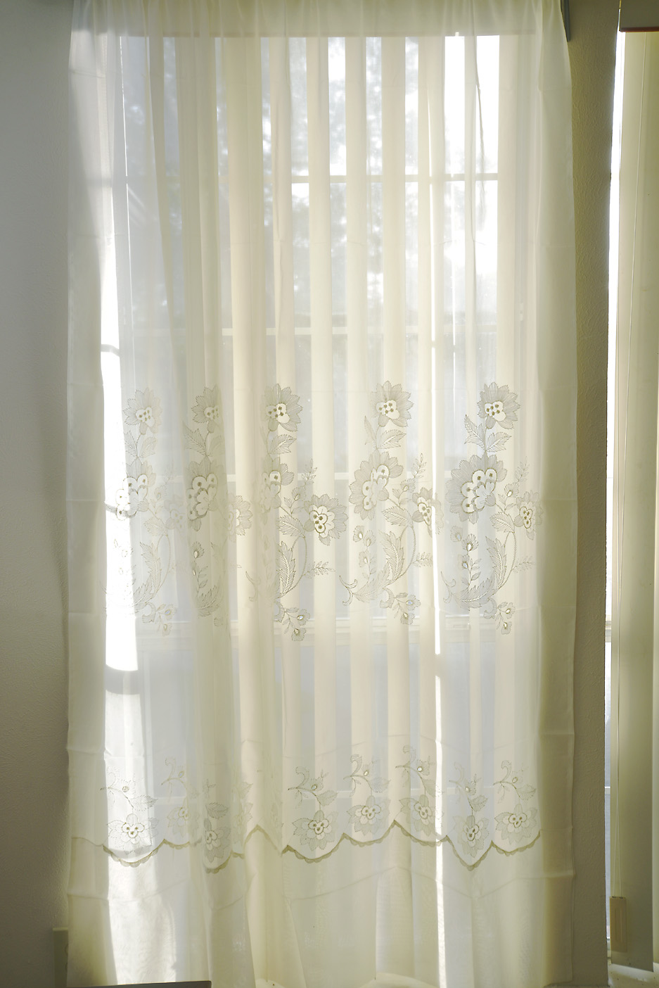 Sheer Windows Curtains. Pearled Ivory Color